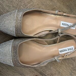 Steve Madden Glittering Silver Slingback Heels